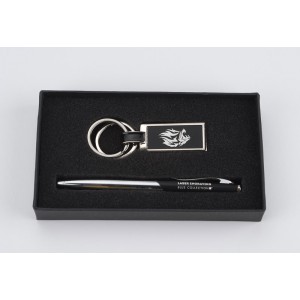 Coffret cadeau PHIL noir personnalisé (stylo + porte-clés) | Apothiclick