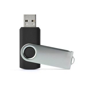 Clé USB TWISTER 16 Go noire personnalisable gravure | Apothiclick
