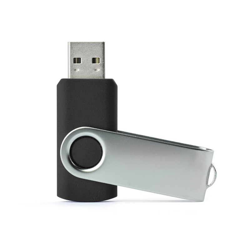 Clé USB TWISTER 16 Go noire personnalisable gravure | Apothiclick