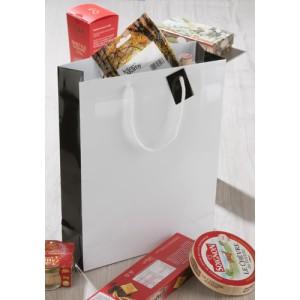 Grand sac cadeau papier LUKKU blanc personnalisé | Apothiclick