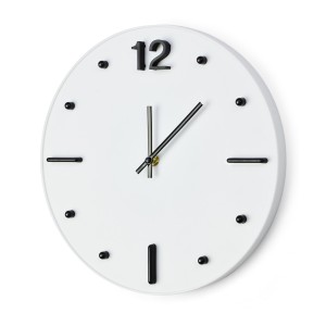 Horloge murale TECHNO blanche Ø300 personnalisable | Apothiclick