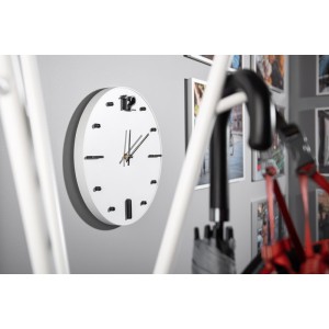Horloge murale TECHNO blanche Ø300 personnalisable | Apothiclick