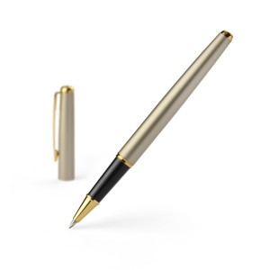 Stylo roller GLOW GOLD champagne métal personnalisable gravure | Apothiclick
