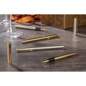 Stylo roller GLOW GOLD champagne métal personnalisable gravure | Apothiclick