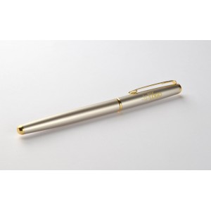 Stylo roller GLOW GOLD champagne métal personnalisable gravure | Apothiclick