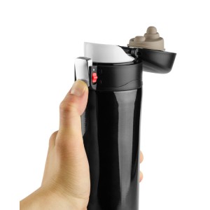 Mug isotherme LOCK 440 ml noir personnalisable gravure | Apothiclick