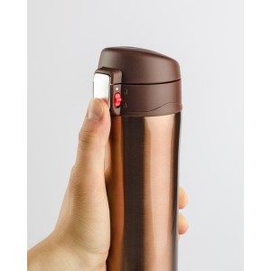 Mug isotherme LOCK 440 ml marron personnalisable gravure | Apothiclick