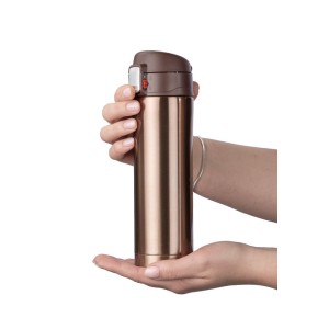 Mug isotherme LOCK 440 ml marron personnalisable gravure | Apothiclick
