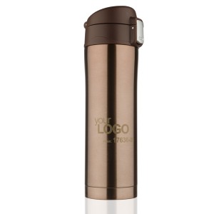 Mug isotherme LOCK 440 ml marron personnalisable gravure | Apothiclick