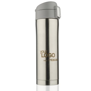 Mug isotherme LOCK 440 ml argent personnalisable gravure | Apothiclick