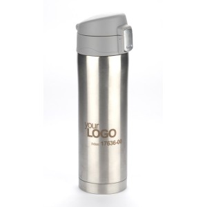Mug isotherme LOCK 440 ml argent personnalisable gravure | Apothiclick