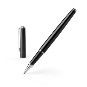 Stylo roller GLOW noir métal personnalisable gravure | Apothiclick