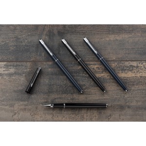 Stylo roller GLOW noir métal personnalisable gravure | Apothiclick