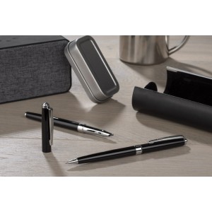 Stylo à bille NEVADA noir métal personnalisable gravure | Apothiclick