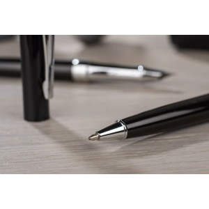 Stylo à bille NEVADA noir métal personnalisable gravure | Apothiclick