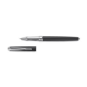 Stylo-plume NEVADA noir métal personnalisable gravure | Apothiclick