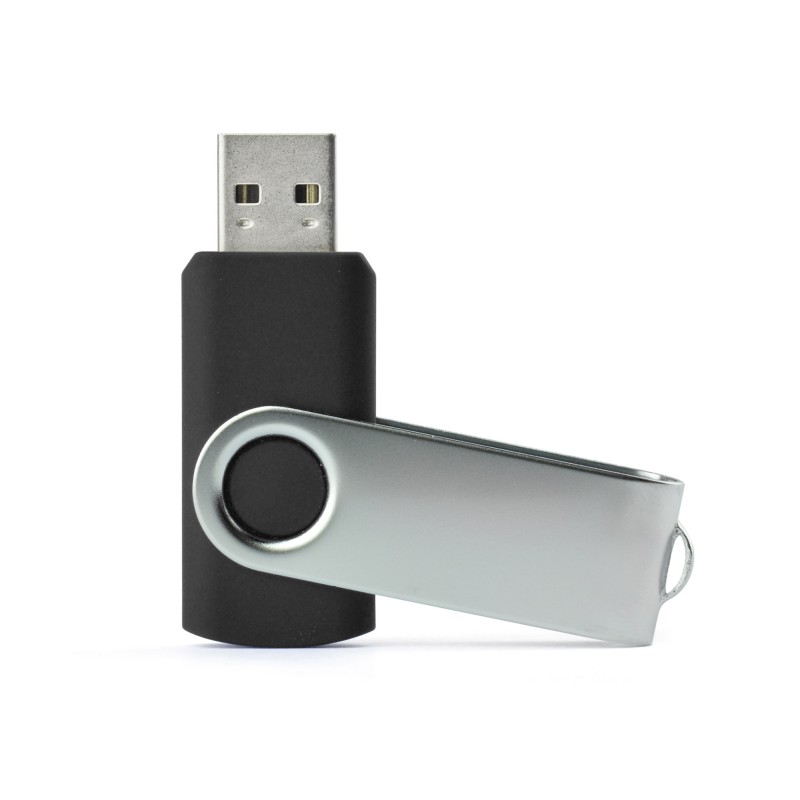 Clé USB TWISTER 32 Go noire personnalisable gravure | Apothiclick