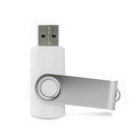 Clé USB TWISTER 32 Go blanche personnalisable gravure | Apothiclick