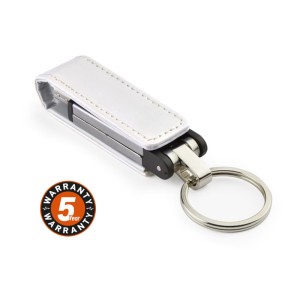 Clé USB BUDVA 32 Go blanc PU métal personnalisable gravure | Apothiclick
