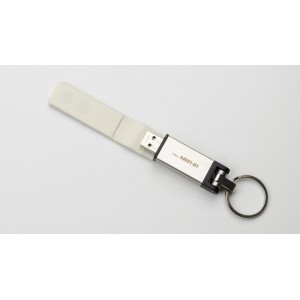 Clé USB BUDVA 32 Go blanc PU métal personnalisable gravure | Apothiclick