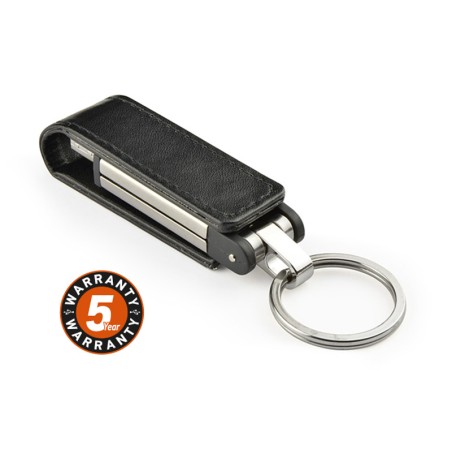 Clé USB BUDVA 32 Go noir PU métal personnalisable gravure | Apothiclick