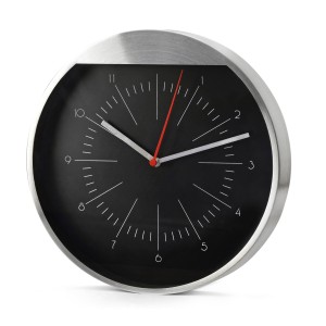 Horloge murale MATTO métal argent personnalisable gravure | Apothiclick