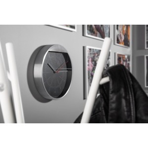 Horloge murale MATTO métal argent personnalisable gravure | Apothiclick