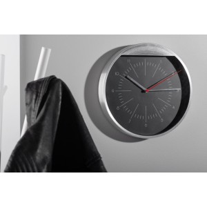 Horloge murale MATTO métal argent personnalisable gravure | Apothiclick