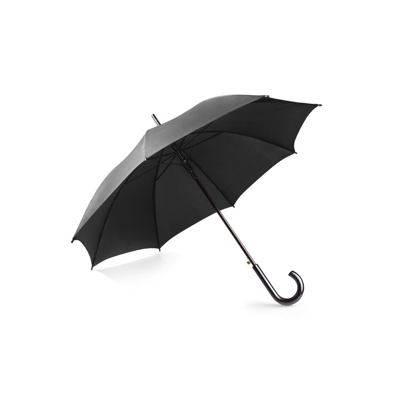 Parapluie STICK noir automatique poignée bois personnalisable | Apothiclick