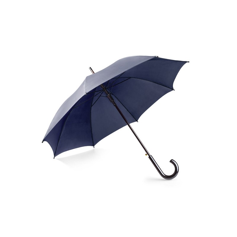 Parapluie STICK bleu marine automatique poignée bois personnalisable | Apothiclick