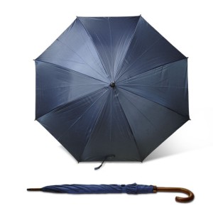 Parapluie STICK bleu marine automatique poignée bois personnalisable | Apothiclick