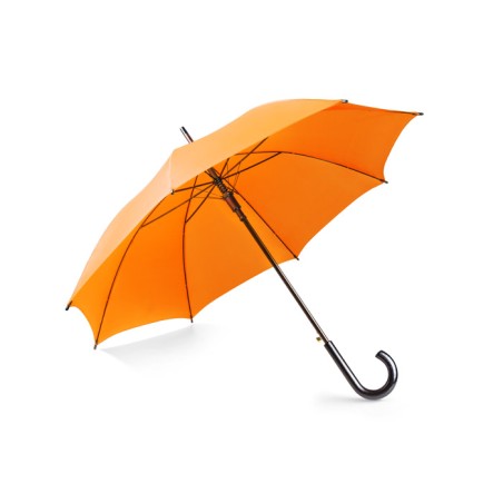 Parapluie STICK orange automatique poignée bois personnalisable | Apothiclick