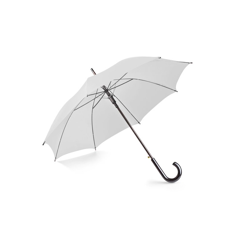 Parapluie STICK blanc automatique poignée bois personnalisable | Apothiclick