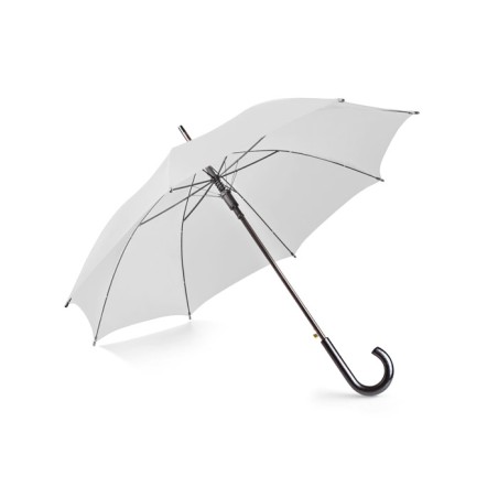 Parapluie STICK blanc automatique poignée bois personnalisable | Apothiclick