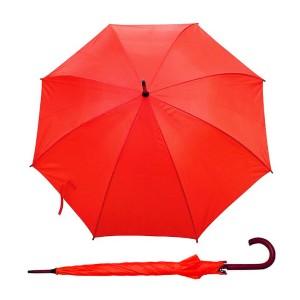 Parapluie STICK rouge automatique poignée bois personnalisable | Apothiclick