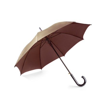 Parapluie STICK marron automatique poignée bois personnalisable | Apothiclick