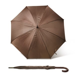 Parapluie STICK marron automatique poignée bois personnalisable | Apothiclick