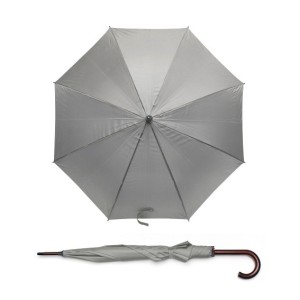 Parapluie STICK gris automatique poignée bois personnalisable | Apothiclick