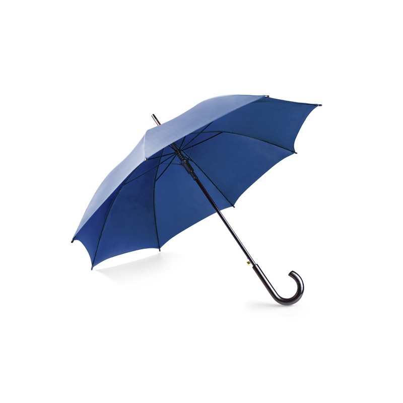 Parapluie STICK bleu automatique poignée bois personnalisable | Apothiclick