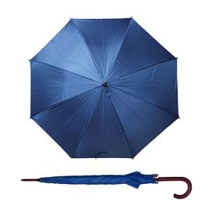 Parapluie STICK bleu automatique poignée bois personnalisable | Apothiclick