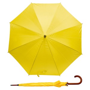 Parapluie STICK jaune automatique poignée bois personnalisable | Apothiclick