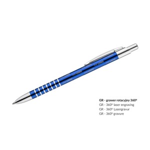 Stylo aluminium RING bleu personnalisable gravure | Apothiclick