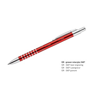 Stylo aluminium RING rouge personnalisable gravure | Apothiclick