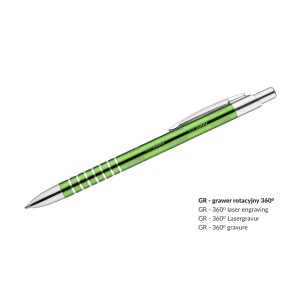 Stylo aluminium RING vert personnalisable gravure | Apothiclick