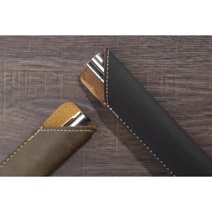 Étui pour stylo E27 PU noir personnalisable gravure | Apothiclick