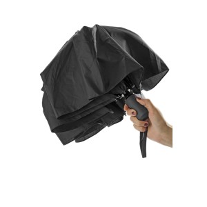 Parapluie pliant REGO noir automatique personnalisable DTF | Apothiclick