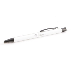 Stylo GOMA blanc soft touch personnalisable gravure | Apothiclick