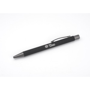 Stylo GOMA noir soft touch personnalisable gravure | Apothiclick
