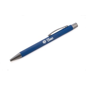 Stylo GOMA bleu soft touch personnalisable gravure | Apothiclick
