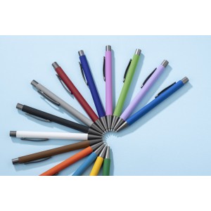 Stylo GOMA azur soft touch personnalisable gravure | Apothiclick